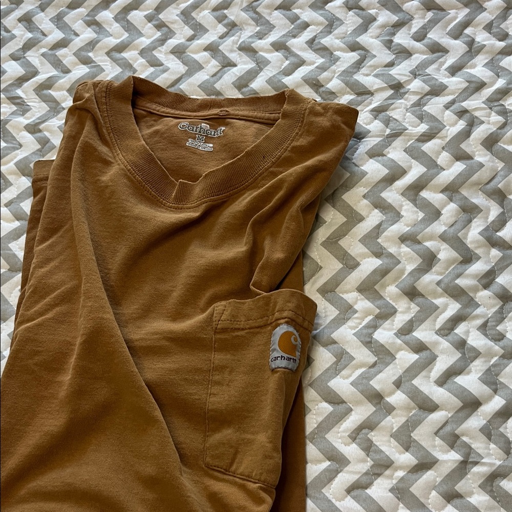 Carhartt Tan Crew Neck Pocket Tee